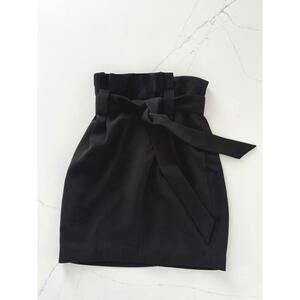 Express Black Paperbag Waist Tie Belt Skirt Size 00